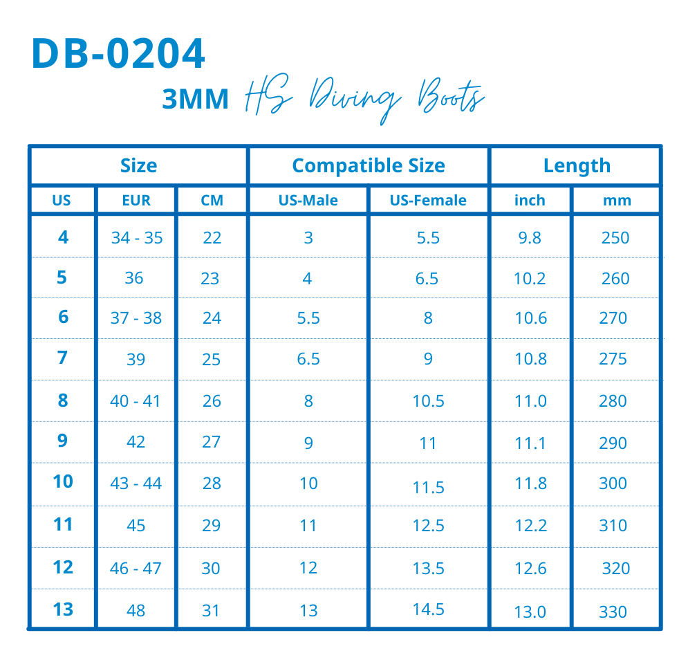 DB-0204 HS Dive 3mm Boots