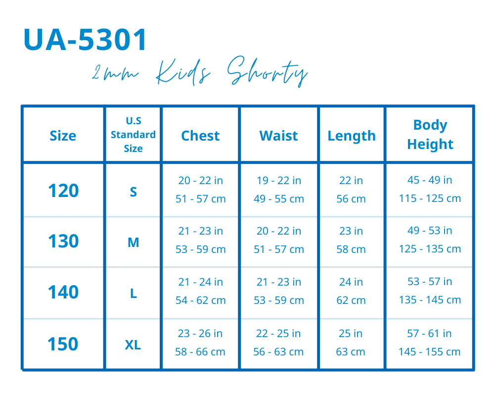 UA-5301 2mm Kids Shorty Wetsuit